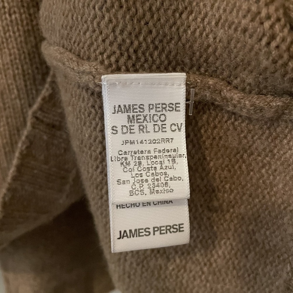 James Perse 100% Cashmere Poncho Sweater Tan Size S Oversized Quiet Luxury READ - Picture 8 of 10
